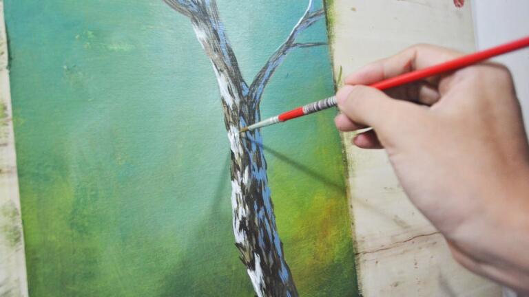Learn How to Paint a Tree Trunk – Acrylic Painting Lesson by JM Lisondra