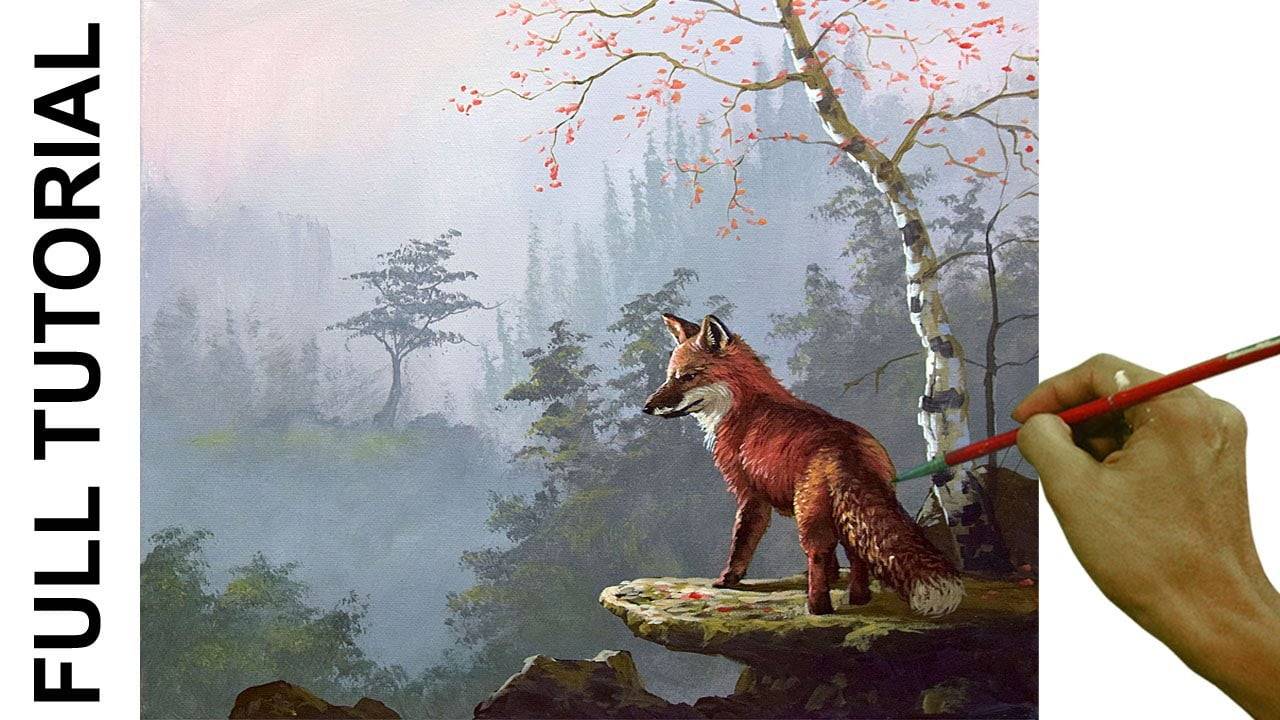 TUTORIAL: Acrylic Painting Landscape / Red Fox / JMLisondra