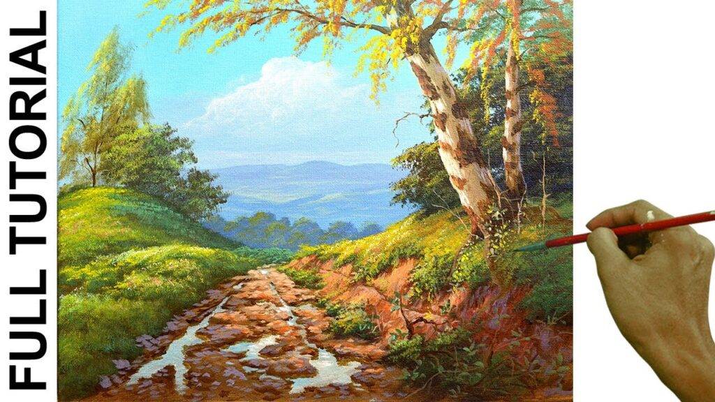 Acrylic Landscape Painting Tutorial / After the Rain / JMLisondra