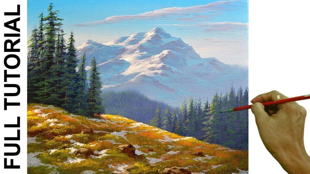 Acrylic Landscape Painting Tutorial / Melting Snow / JMLisondra