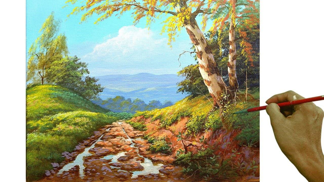 Acrylic Landscape Painting in Time-lapse / After the Rain / JMLisondra