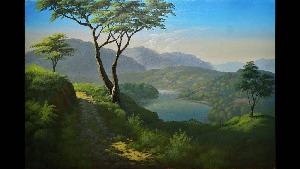 Acrylic Painting Lesson "Afternoon at Lake" by JM Lisondra
