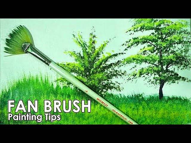 Acrylic Painting Lesson - How to Paint Grasses and Other Plants Using Fan Brush by JM Lisondra