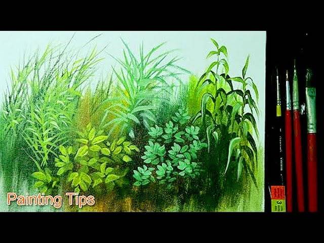 Acrylic Painting Lesson - How to Paint Grasses and Other Plants by JMLisondra