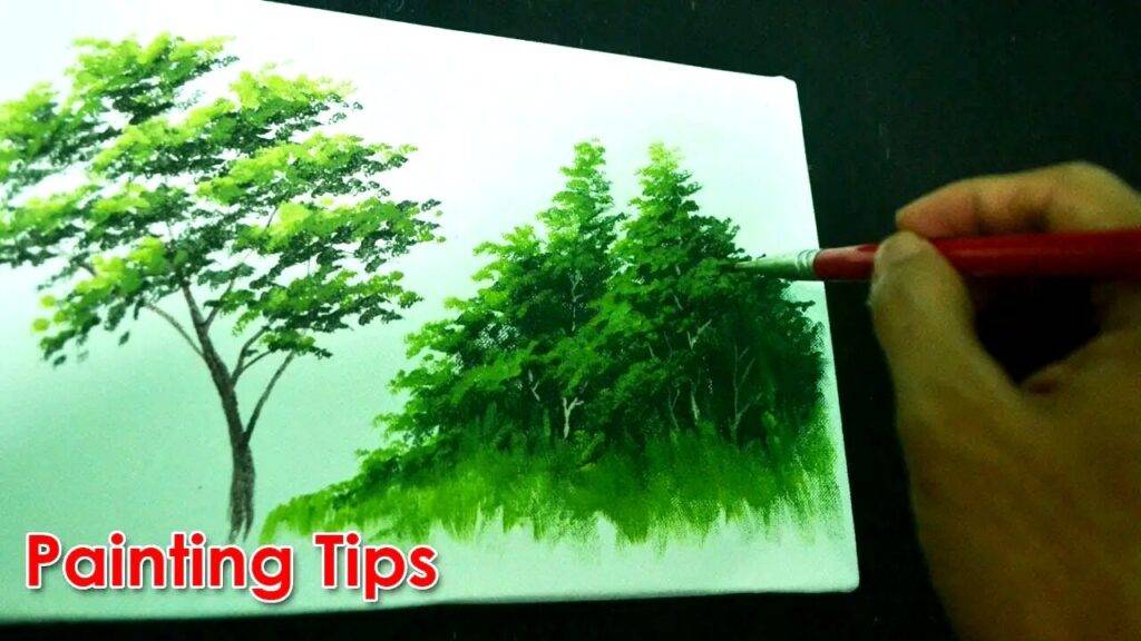 Acrylic Painting Lesson - How to Paint Tree Leaves in 21 Minutes by JMLisondra