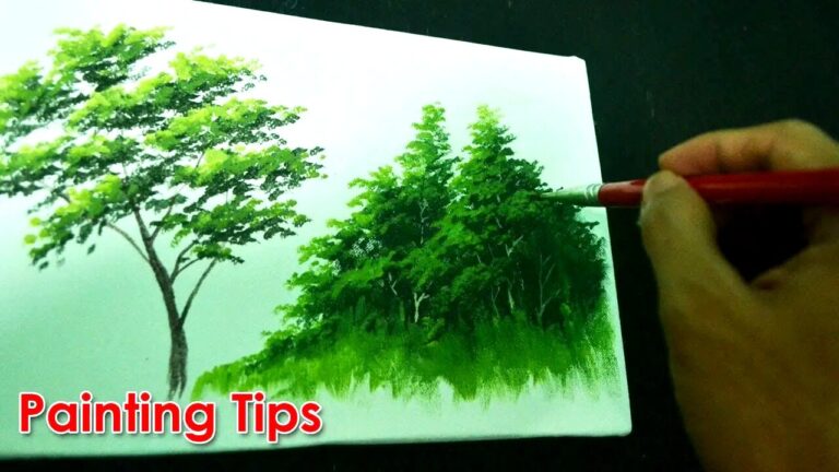 Acrylic Painting Lesson – How to Paint Tree Leaves in 21 Minutes by JMLisondra