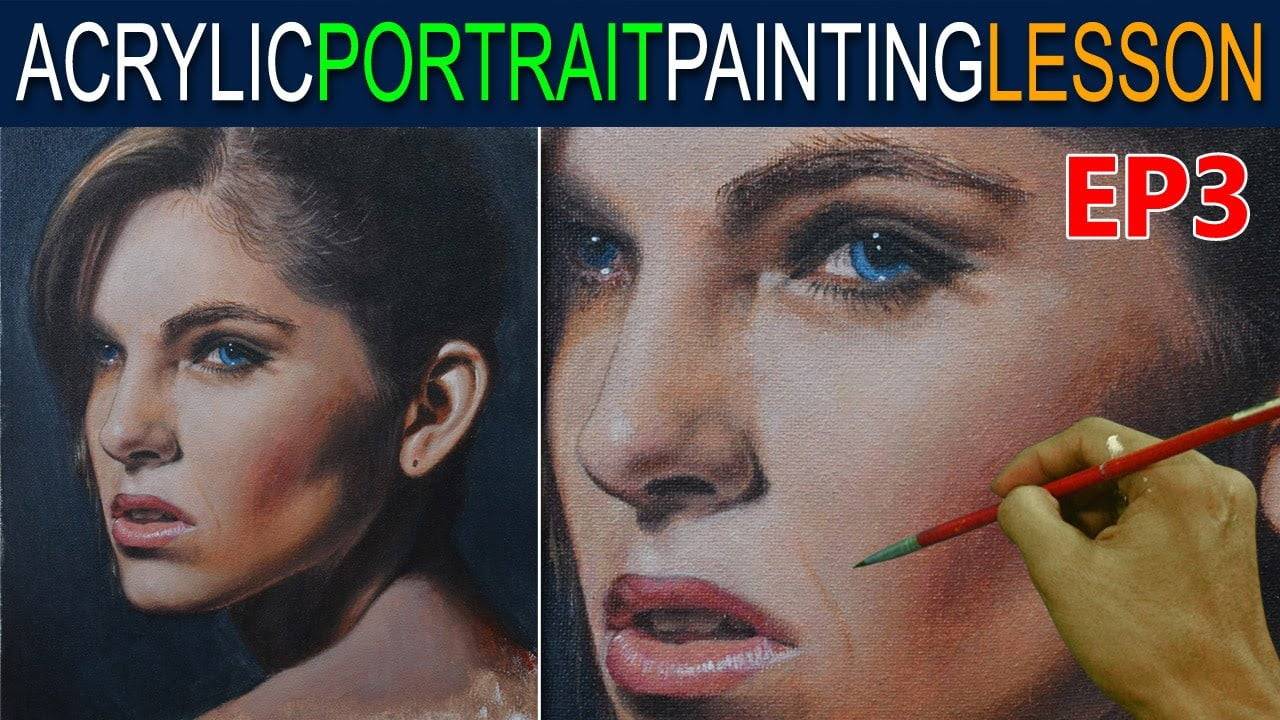 Acrylic Portrait Painting Tutorial | Ep 3 | Beautiful Lady in Step by Step by JM Lisondra