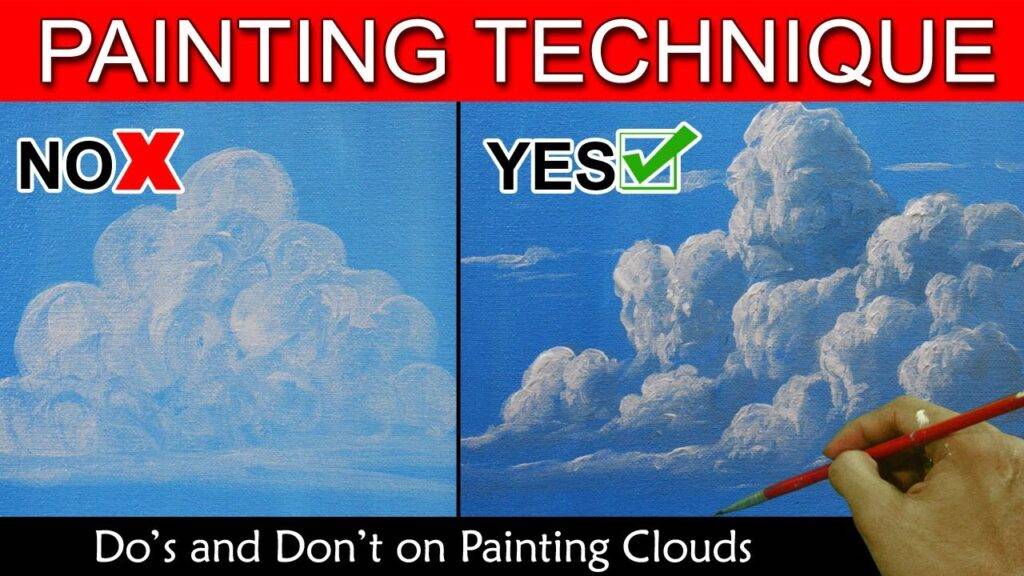 Do's and Don't on Painting Clouds in Basic Step by Step Acrylic Painting Tutorial by JM Lisondra