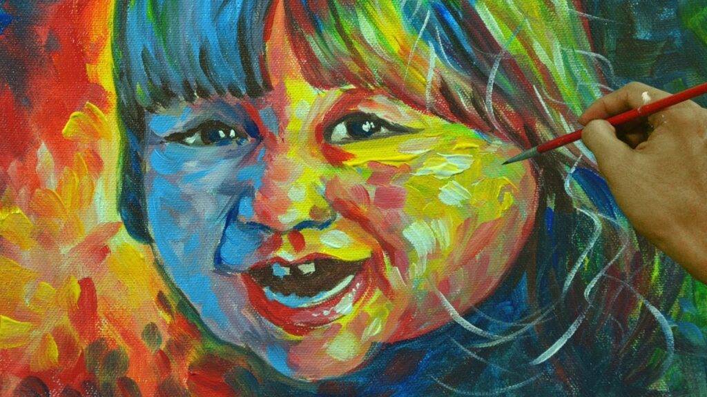From Realist to Expressionist Artist | Colorful World of a Child | Acrylic Painting Tutorial