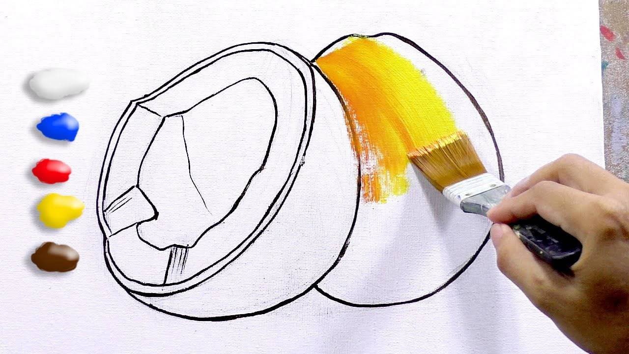 How to Paint Coconut Fruit in Acrylics / Time-lapse / JMLisondra