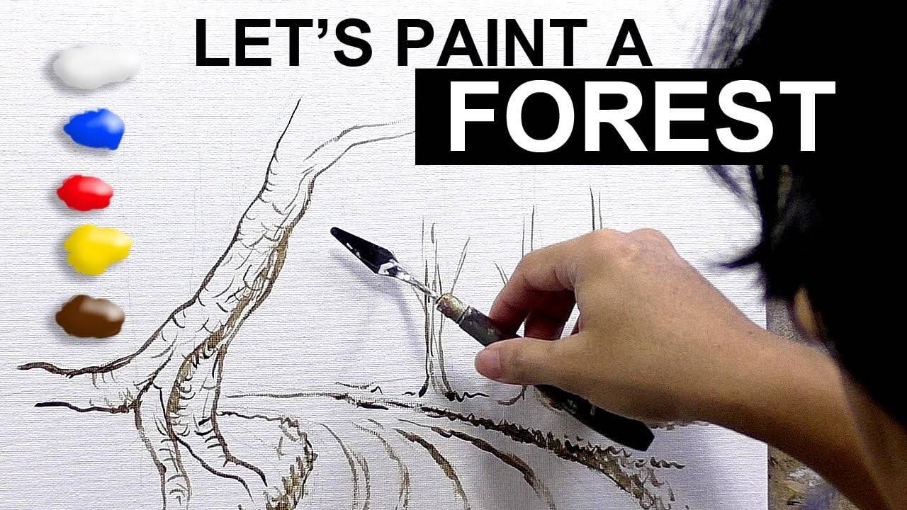 How to Paint Dark Misty Forest in Acrylics / Time-lapse / JMLisondra
