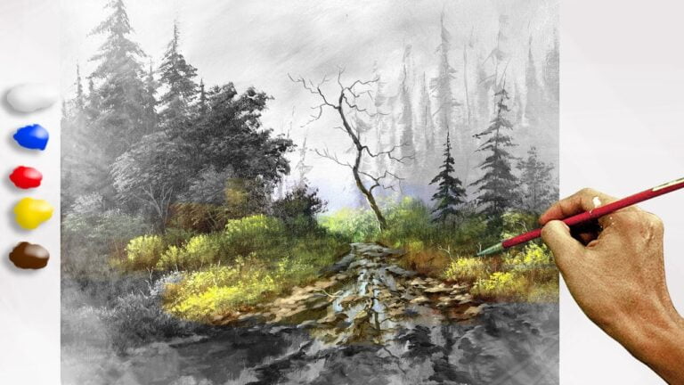 How to Paint Landscape in Acrylics – After the Rain / Time-lapse / JMLisondra