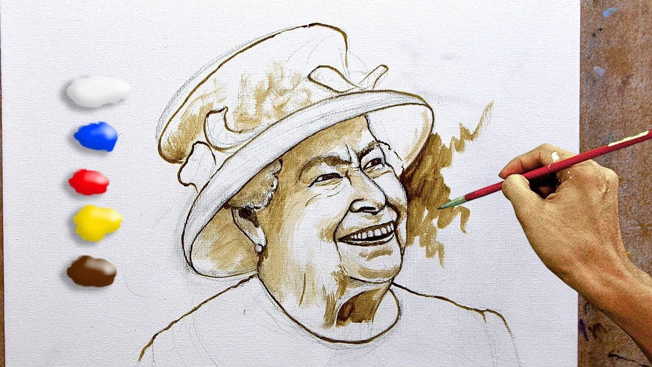 How to Paint Portrait of Queen Elizabeth II in Acrylics/ Time-lapse / JMLisondra
