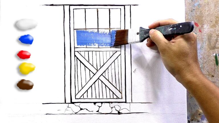 How to Paint Rusty Cabin Door in Acrylics / Time-lapse / JMLisondra