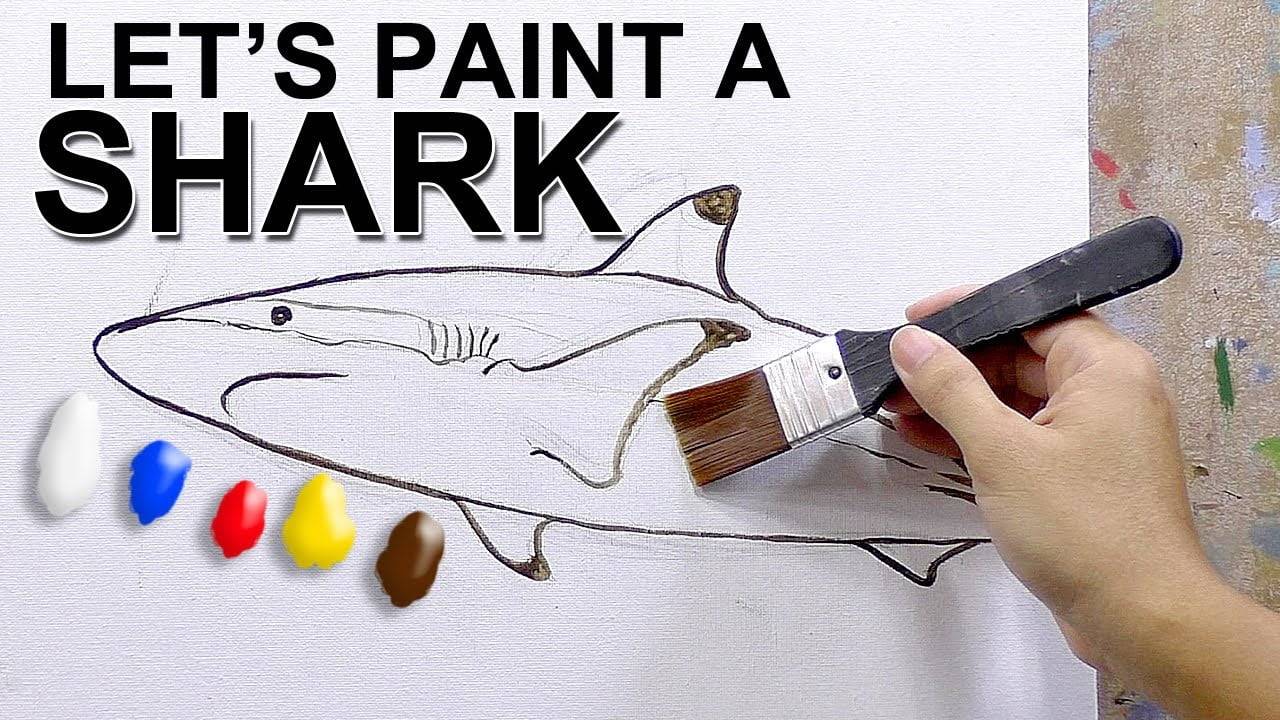 How to Paint Shark in Acrylics / Time-lapse / JMLisondra
