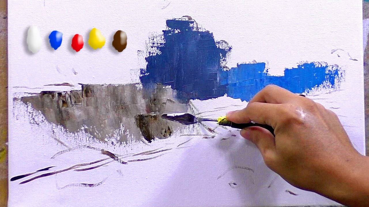 How to Paint Sunset River in Acrylics / Time-lapse / JMLisondra