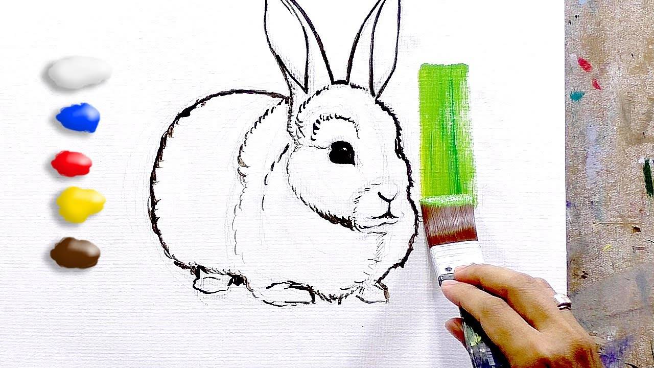 How to Paint a Portrait of a Rabbit in Acrylics / Time-lapse / JMLisondra