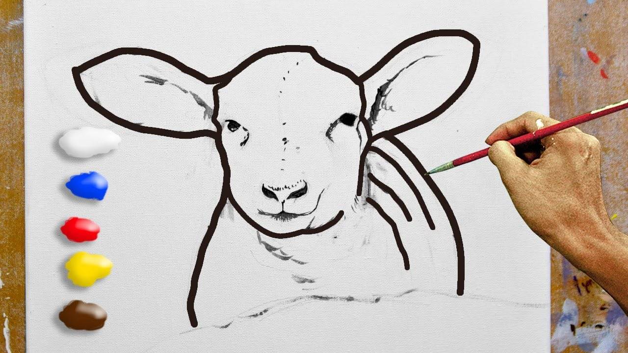 How to paint Portrait of a Lamb in Acrylics / Time-lapse / JMLisondra