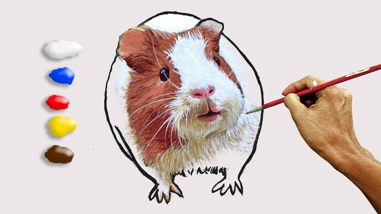 How to paint Realistic Guinea Pig in Acrylics / Time-lapse / JMLisondra