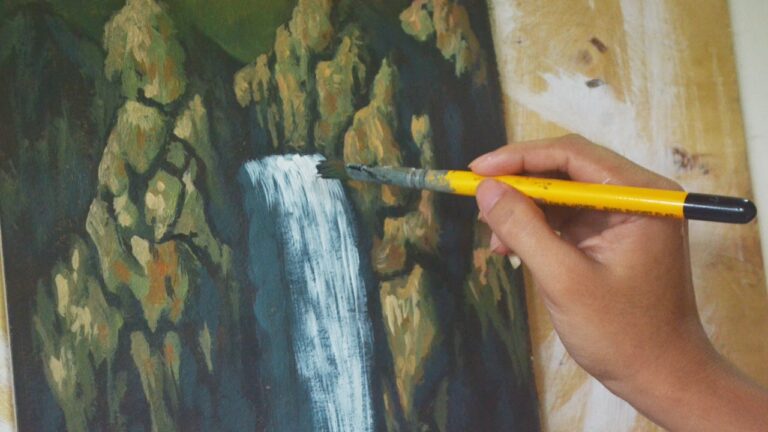 Learn How To Paint Waterfalls – Instruction Acrylic Lesson by JM Lisondra
