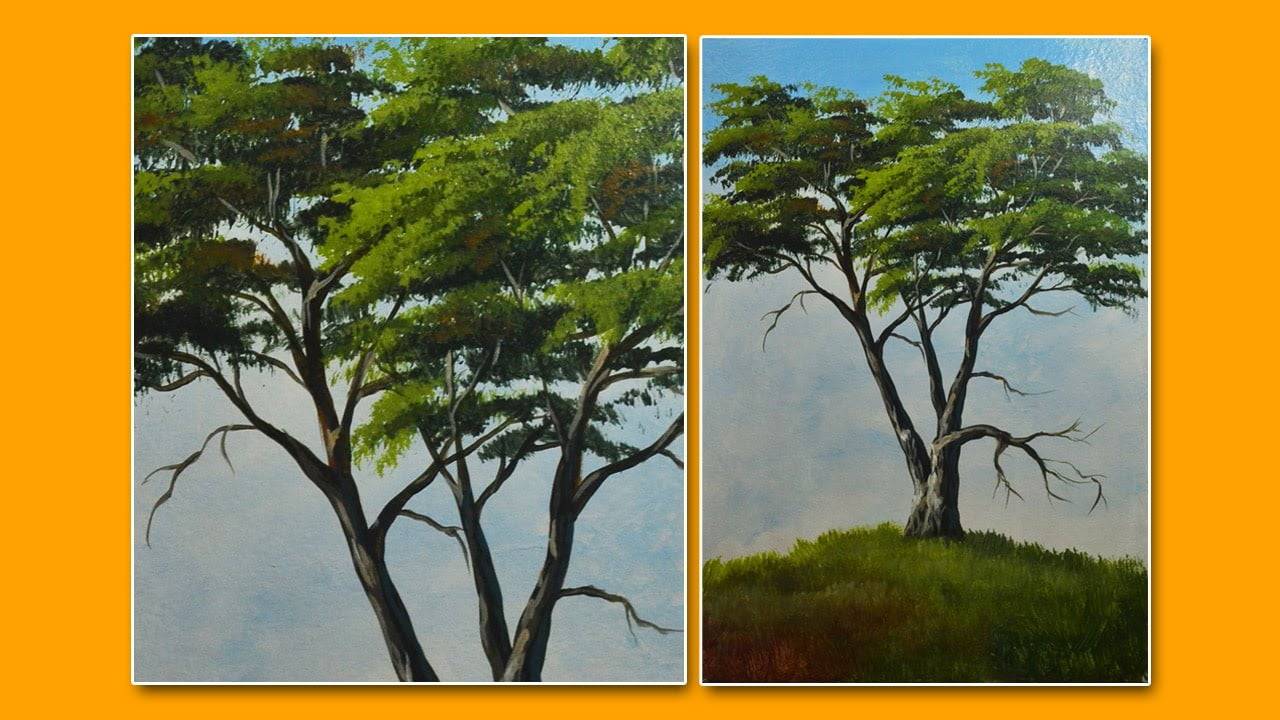 Learn How to Paint a Tree-Acrylic Painting Lesson by JMLisondra