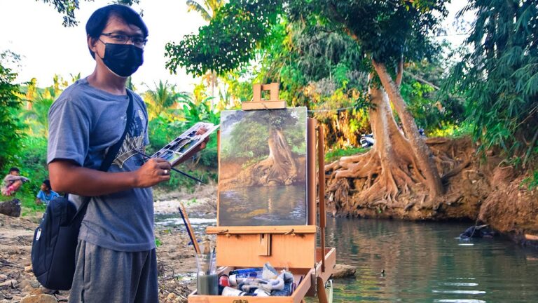 Outdoor Painting Near the River / JMLisondra