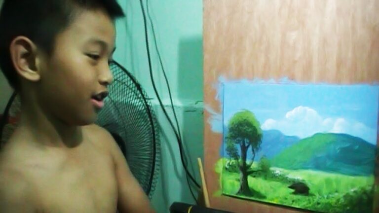Teaching My Nephew Painting Acrylic For The First Time