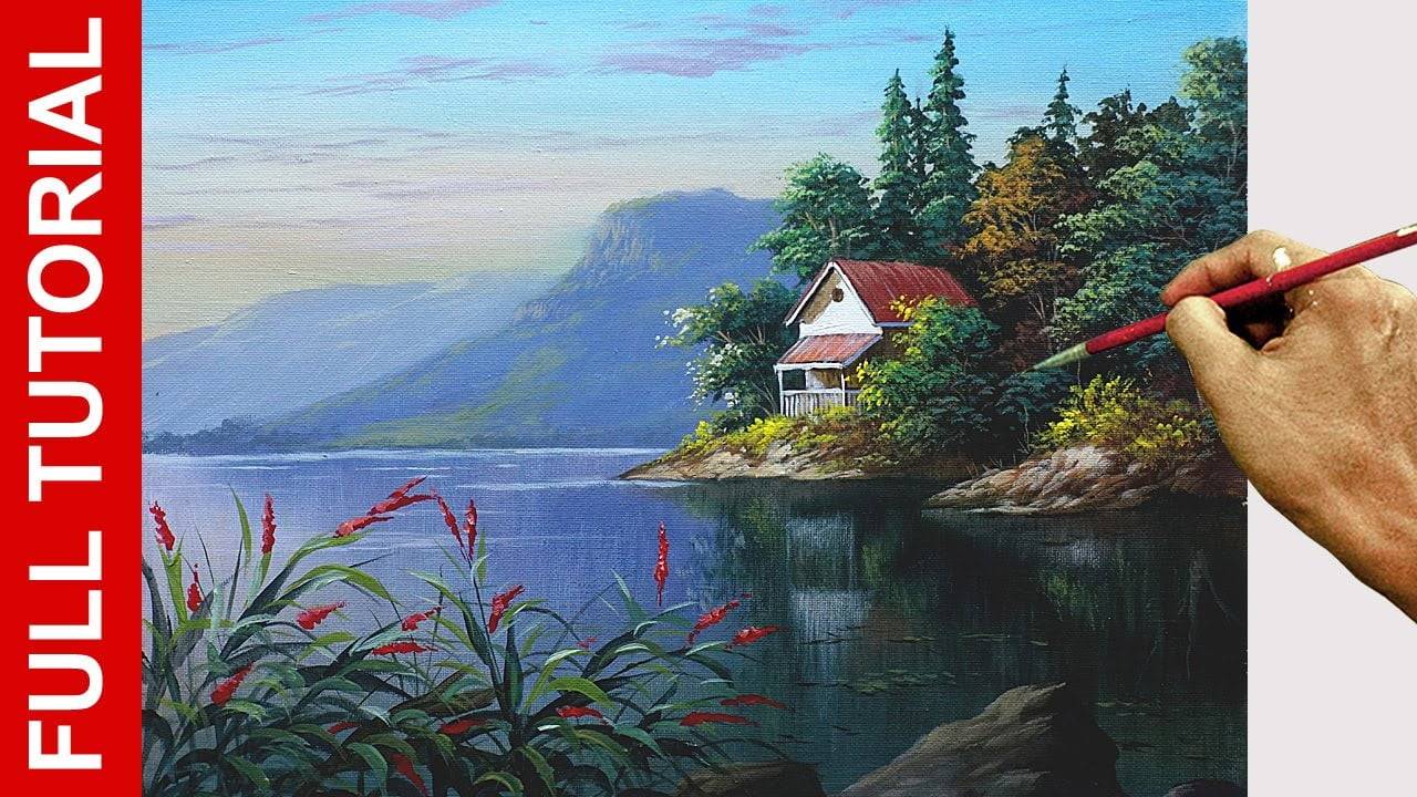 Tutorial: How to Paint Lake House in Acrylics / JMLisondra