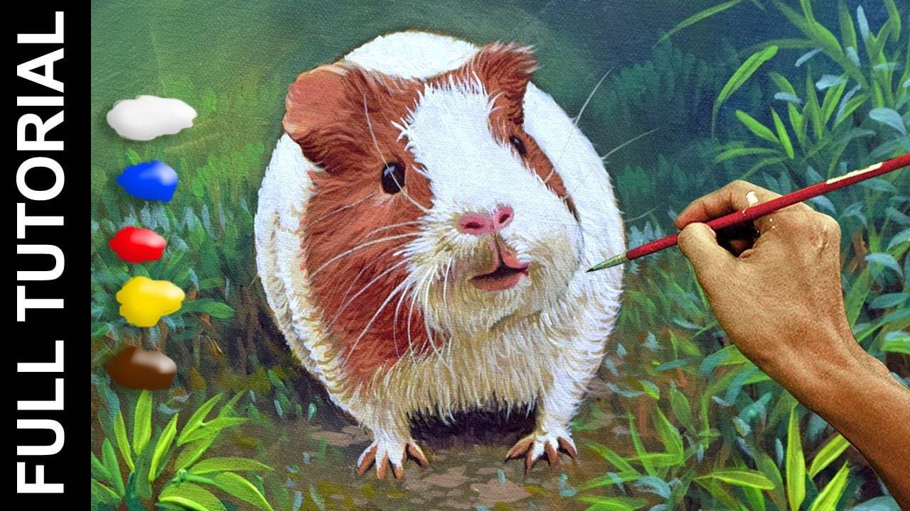 Tutorial : How to Paint Realistic Guinea Pig in Acrylics / JMLisondra