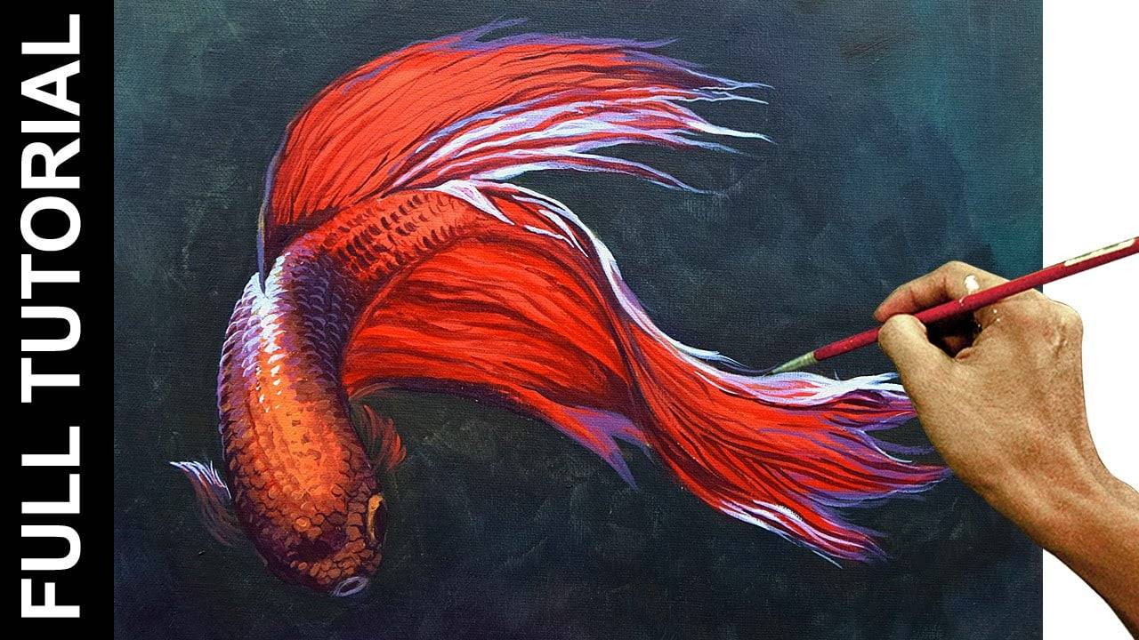 Tutorial : How to Paint a Beta Fish in Acrylics / JMLisondra