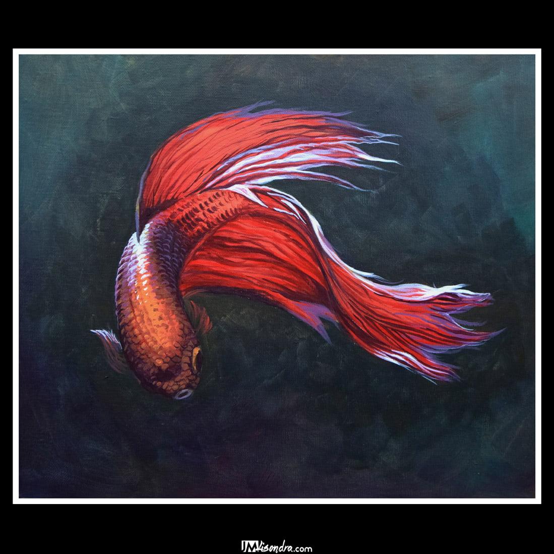 Betta Fish - Acrylic painting on canvas 1 Betta Fish - Acrylic painting on canvas