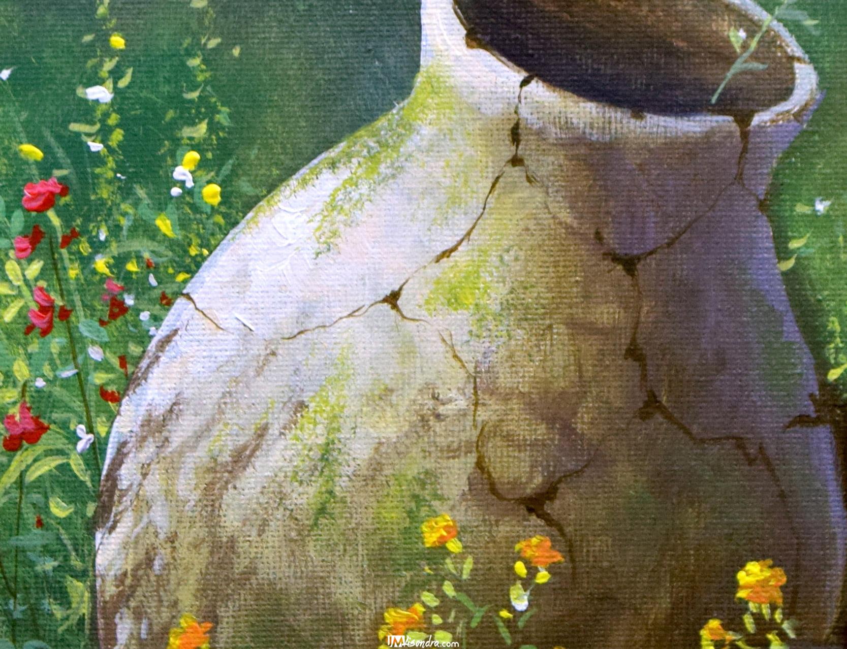 Broken Jar in the Garden - Acrylic Painting on Canvas by JMLisondra 2 Broken Jar in the Garden - Acrylic Painting on Canvas by JMLisondra - Image 2