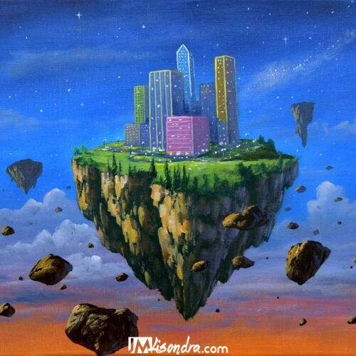 Floating City - Acrylic Painting in Canvas by JMLisondra