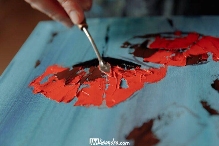 close up photo of knife painting
