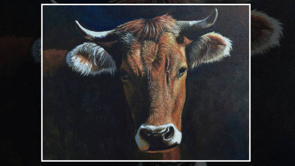 Portrait of a Cow / Acrylic Painting Tutorial / Video