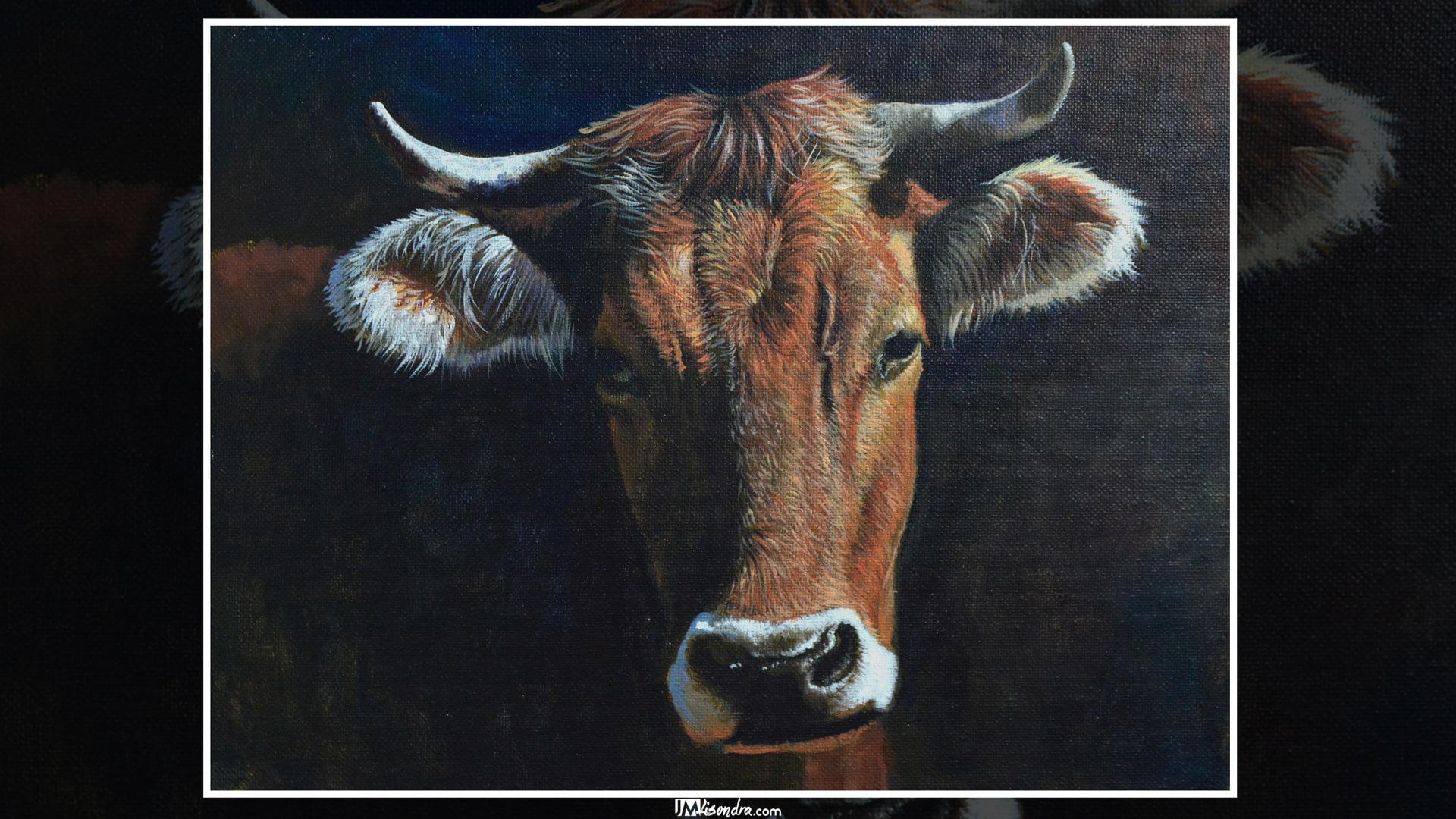 Portrait of a Cow / Acrylic Painting Tutorial / Video 1 Portrait of a Cow / Acrylic Painting Tutorial / Video