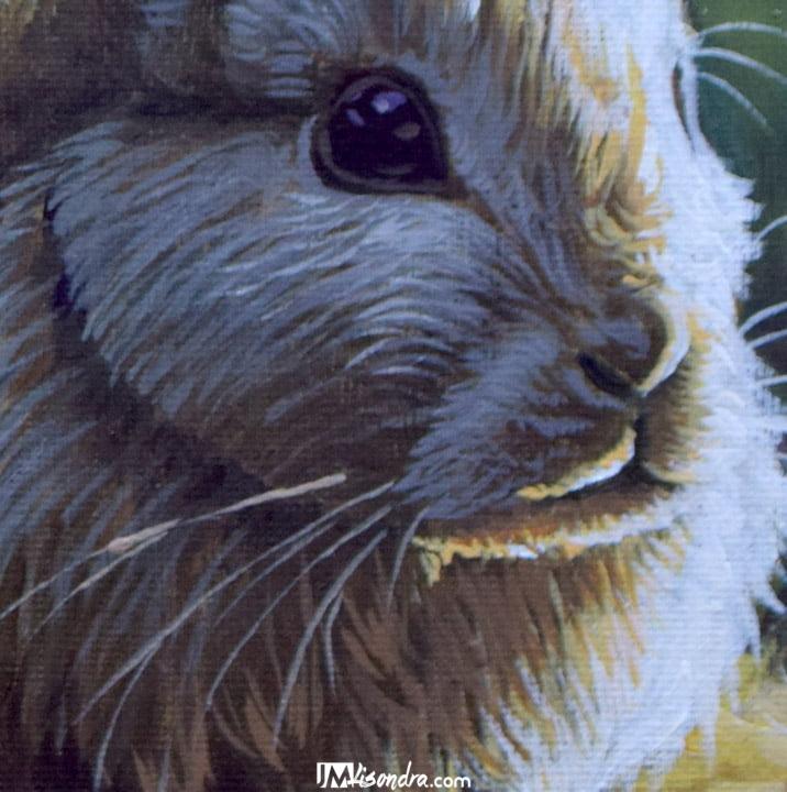Portrait of Rabbit - Acrylic Painting in Canvas by JMLisondra 2 Portrait of Rabbit - Acrylic Painting in Canvas by JMLisondra - Image 2