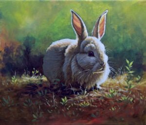 Portrait of Rabbit – Acrylic Painting in Canvas by JMLisondra