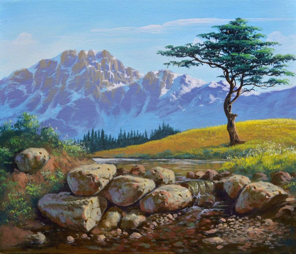 Shallow Stream - Acrylic Painting on Canvas