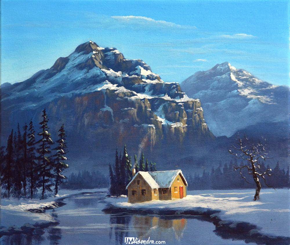 Snowy Morning - Acrylic Painting