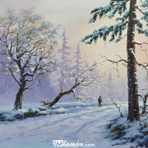 Walking in Winter - Acrylic Painting