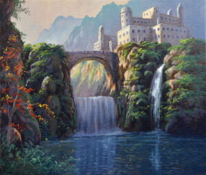Waterfalls and Castle – Acrylic Painting Tutorial / Video
