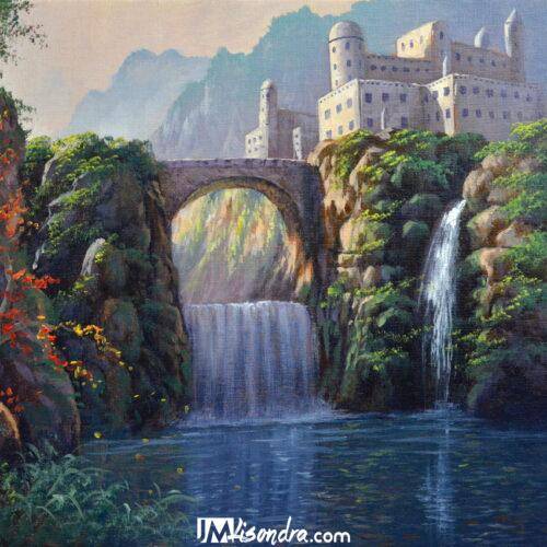 Waterfalls and Castle - Acrylic Painting Tutorial / Video