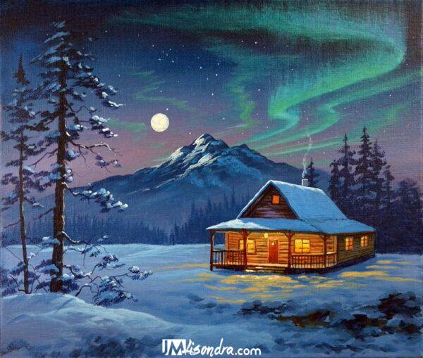 Winter Night - Acrylic Painting