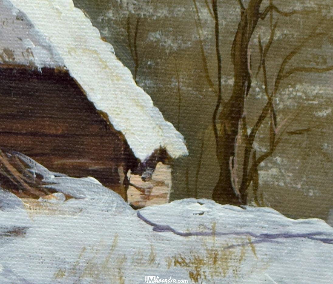 Winter Village - Acrylic Painting on Canvas by JMLisondra 2 Winter Village - Acrylic Painting on Canvas by JMLisondra - Image 2