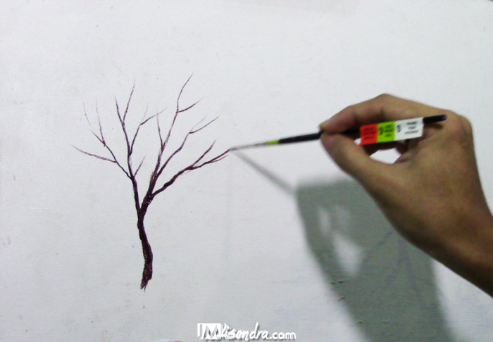 how to paint tree leaves - step 1