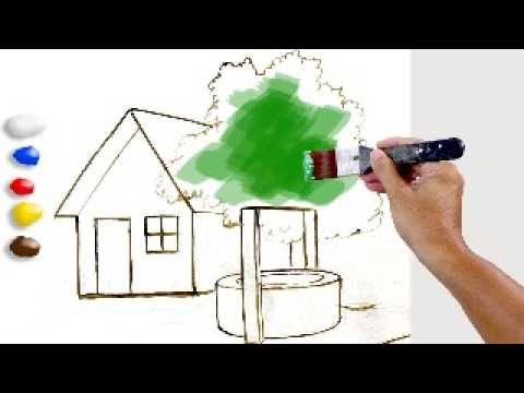 How to Paint House with Deep Well in Acrylics / Time-lapse  / JMLisondra