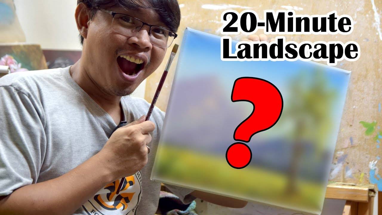 Painting Challenge / Landscape in 20 MINUTES / Acrylics / JMLisondra