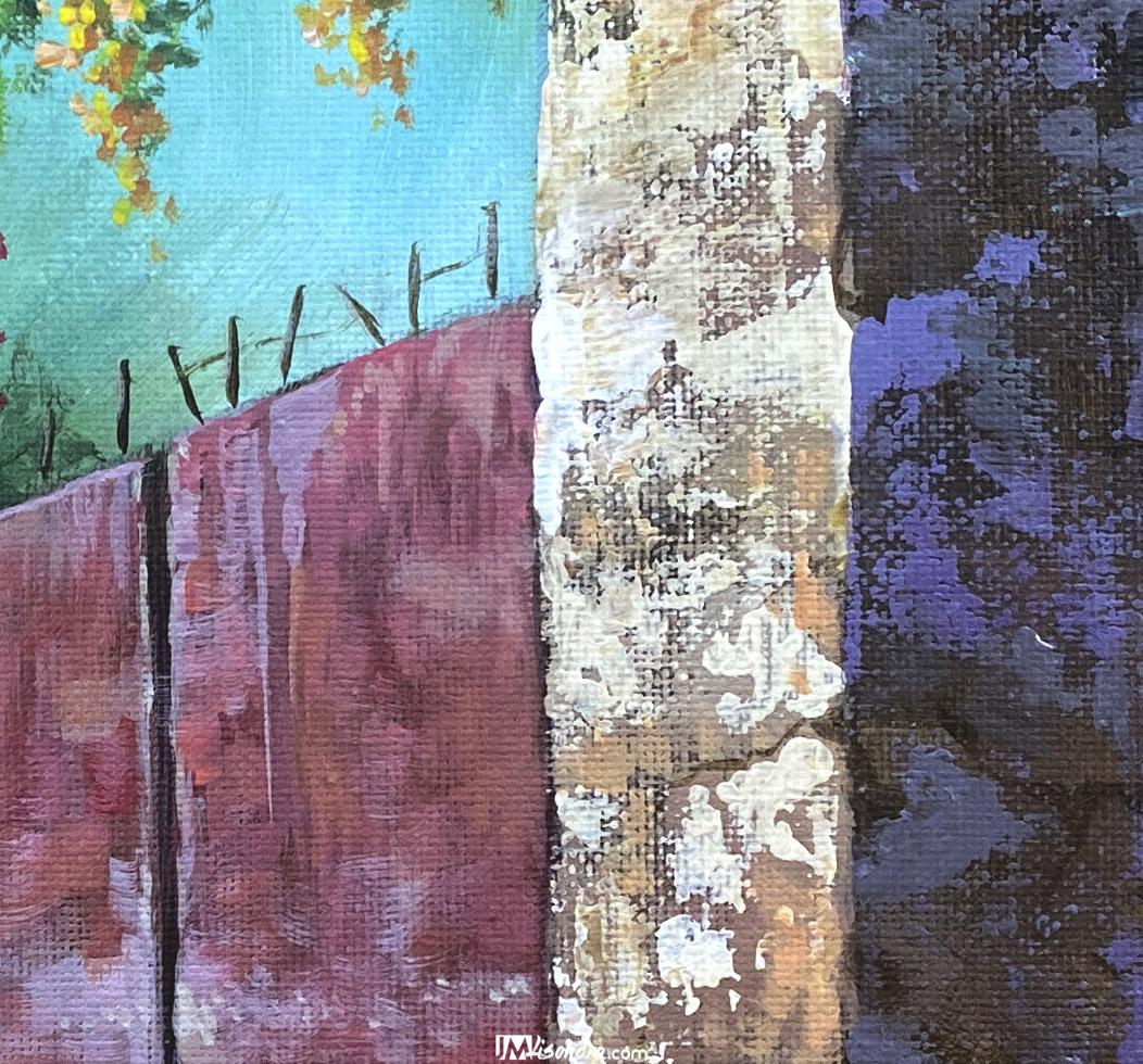 Red Gate - Acrylic Painting in Canvas by JMLisondra 2 Red Gate - Acrylic Painting in Canvas by JMLisondra - Image 2