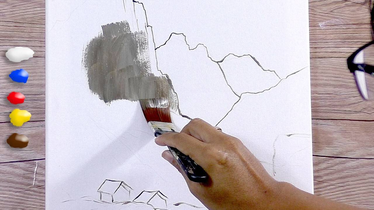 How to Paint Mountain Life in Acrylics / Time-lapse / JMLisondra